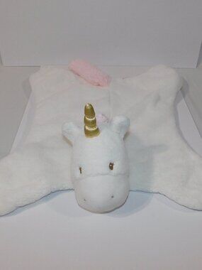 Baby Gund White Luna Unicorn Comfy Cozy Lovey Security Blanket Plush mat 25"